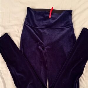 SPANX Navy Blue Velvet Leggings Medium  D20
